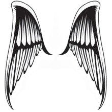 Romantic angel wings temporary tattoo 5 cm