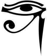 Black eye of Horus Oudjat temporary tattoo 5cm