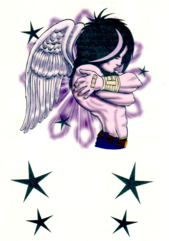 Injured angle temporary tattoo 10cm