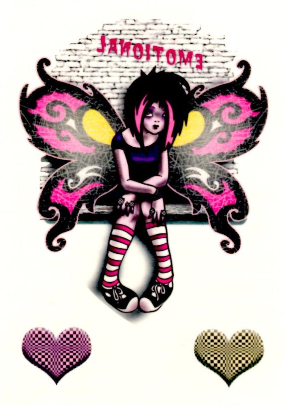 Manga butterfly fairy temporary tattoo 10cm