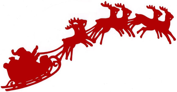 Reindeer and sleigh temporary tattoo 6,5cm