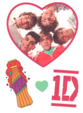 Pack of One Direction temporary tattoos 9cm