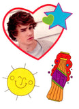 Pack of One Direction temporary tattoos 9cm