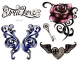 Pochette de tatouages et bijoux de corps araignée