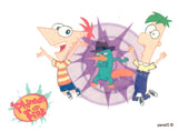 Pochette de tatouages Phineas et Ferb 10cm