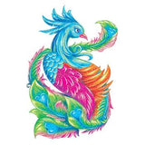 Tatouage éphémère Paon coloré brillant tattoo 9cm