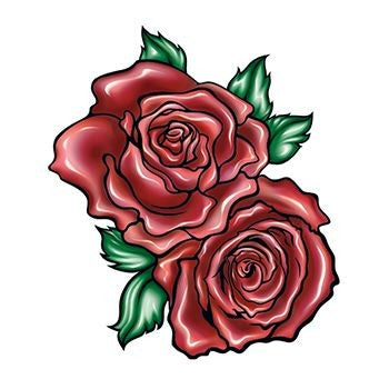 Tatouages éphémères roses rouges