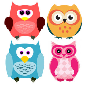 4 tatouages temporaires chouettes