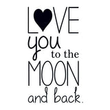 Tatouage message "Love you to the moon and back"