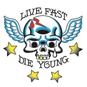 Tatouage crâne live fast die young