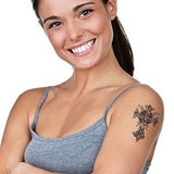 Wicked midnight tribal cross temporary tattoo 9cm