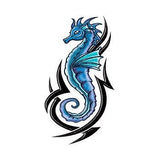 Tatouage hippocampe coloré brillant tattoo 5cm