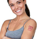 Tatouage cancer du sein "Fight like a girl" tattoo 5cm
