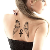 Very big wings temporary tattoo 23cm