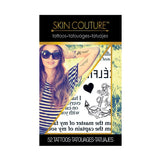 Skin couture lettering temporary tattoo pack