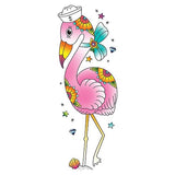 Tatouage temporaire flamant rose marin