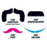 Wrestler mustache temporary tattoo 9cm