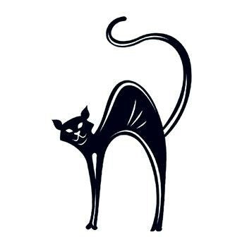 Tatouage phosphorescent chat noir tattoo 5cm