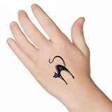Glow in the dark black cat temporary tattoo 5cm
