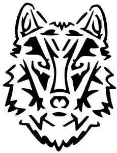 Tatouage semi permanent loup stylisé 10cm