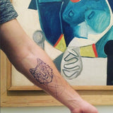 Tatouage semi permanent loup stylisé 10cm