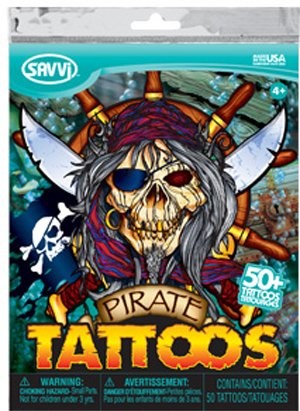 Grande pochette de tattoos pirates et crânes