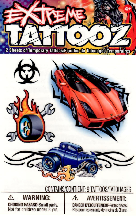 Cars race temporary extreme Tattooz pack