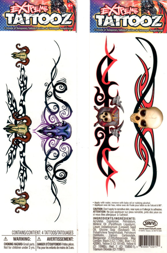 Longue pochette de tatouages crânes extreme tattooz