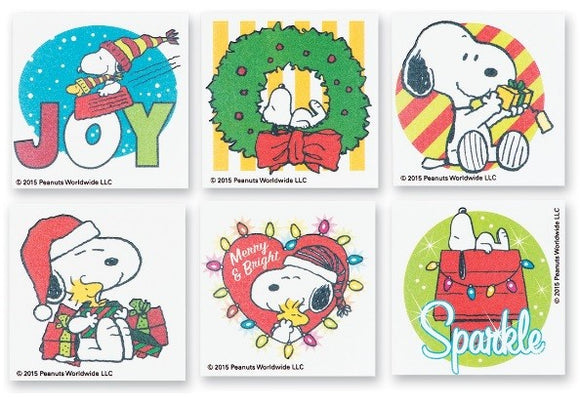 Pack de 6 tatouages temporaires Snoopy 4cm