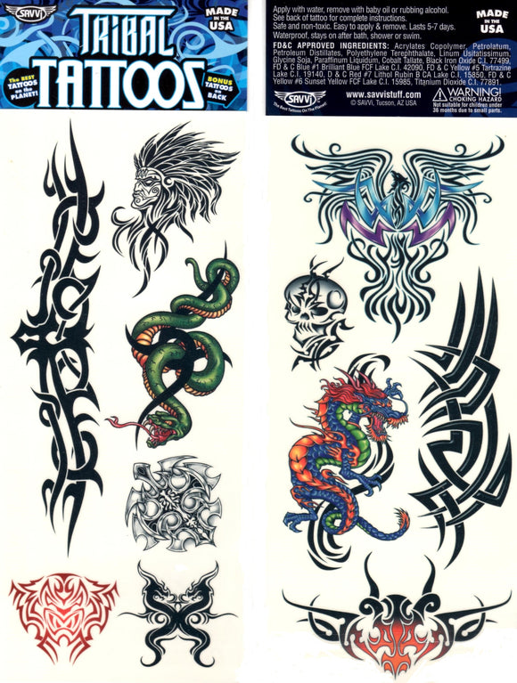 Pochette de tatouages temporaires tribaux