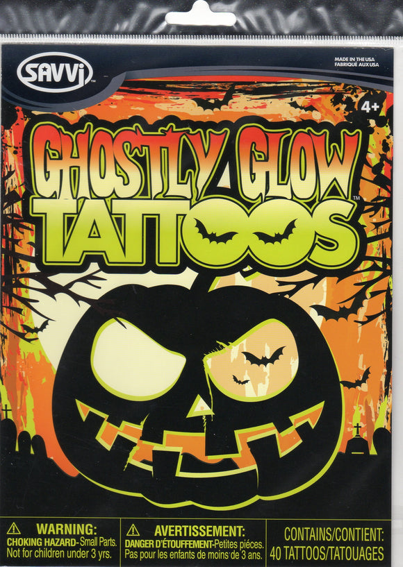 Halloween pumpkin temporary tattoos large bag