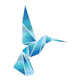 Metal blue bird temporary tattoo 7cm
