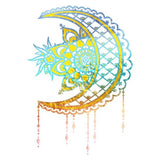 Tatouage oriental lune colorée métallisée tattoo 9cm