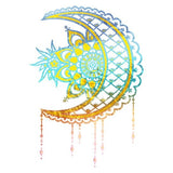 Colored metal moon temporary tattoo 9cm