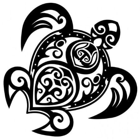 Tatouage maori tortue tribale