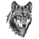 Tatouage temporaire loup sauvage noir et blanc