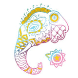Tatouage temporaire éléphant indien métallisé 9cm
