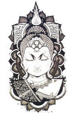 Très grand tatouage temporaire buddha
