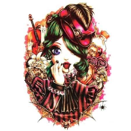 Tatouage temporaire femme vampire