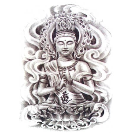 Grand tatouage temporaire bouddha