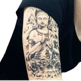 Very big sitting buddha temporary tattoo 21cm
