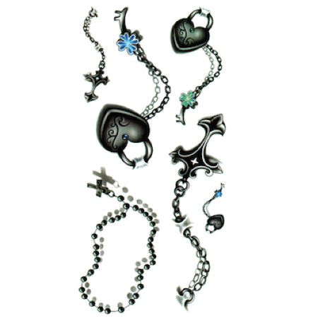 planche de tatouages temporaires bijoux