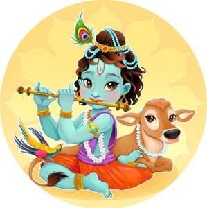 Tatouage temporaire krishna et sa vache sacrée