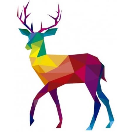 Tatouage temporaire cerf multicolore