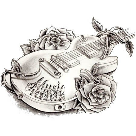 Tatouage temporaire guitare