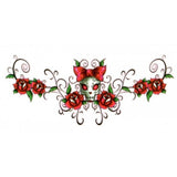 Lower back tattoo crane et roses