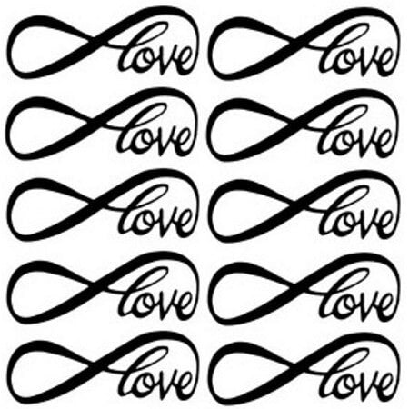 10 tatouages temporaires infinite love