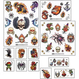Grande pochette de tatouages têtes de mort