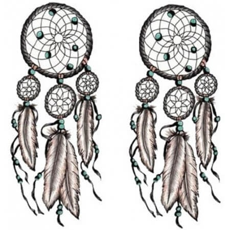 2 tatouages temporaires attrape cauchemar indien