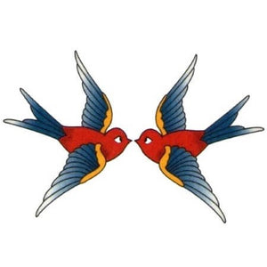 Tatouage temporaire hirondelles love birds